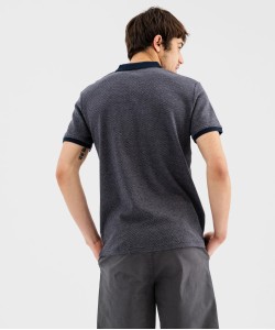 Polo manches courtes en coton à motifs géométriques homm
